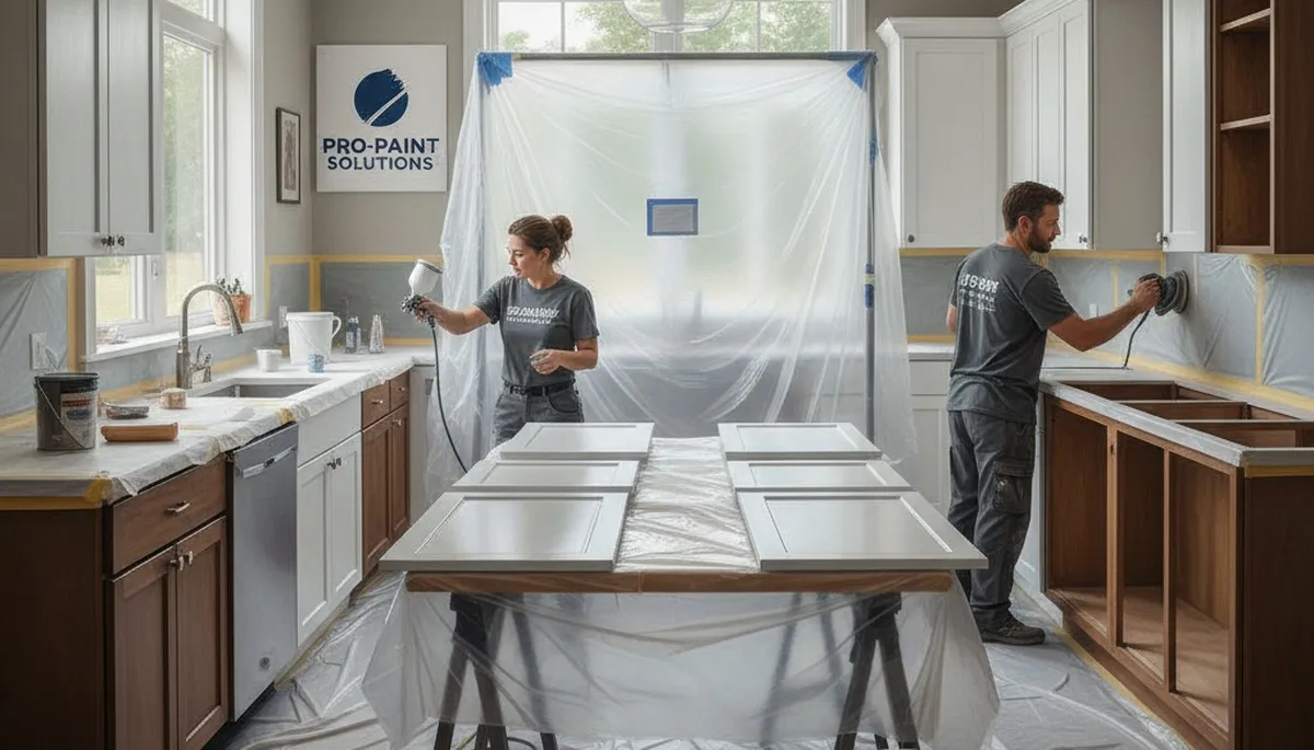 Cabinet painting in Fort Worth, TX for durable kitchen cabinet finishes
