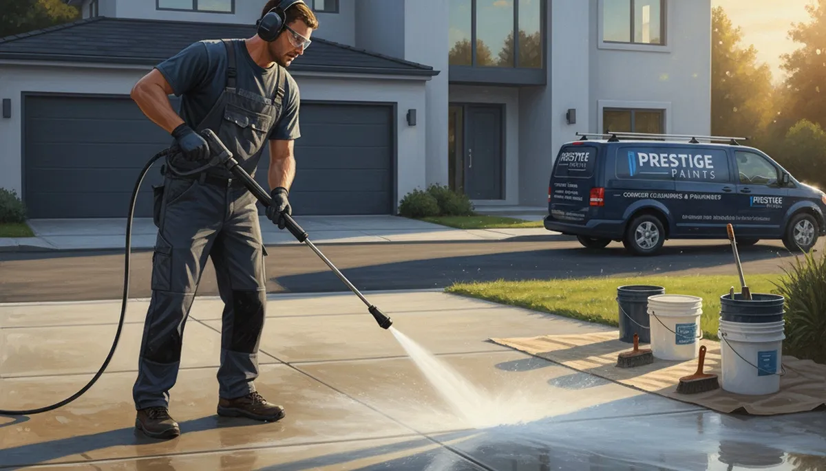 Concrete pressure cleaning service in Fort Worth, TX for driveways and patios